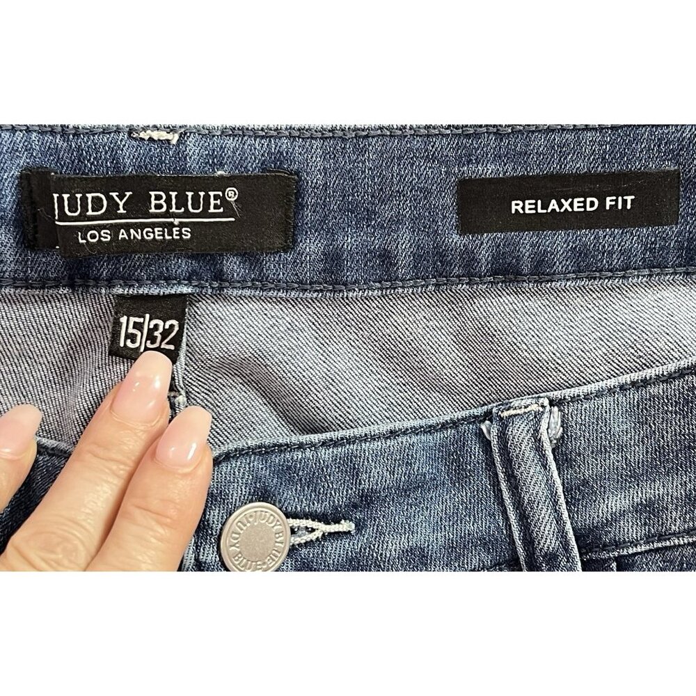 Judy Blue Women Size 15/32 Jeans Relaxed Fit Braided Detail Blue Stretch - Picture 5 of 16